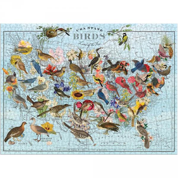 Puzzle de 1000 piezas: Wendy Gold State Birds - Galison-37297