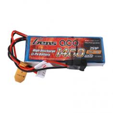 Gens ace 1400mAh 7.4V 2S1P Emetteur Lipo Batterie avec prise JR