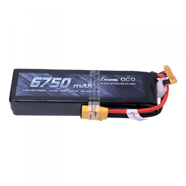 Gens ace 6750mAh 14.8V 50C 4S1P Lipo Battery Pack with XT90 for X-Maxx - B-50C-6750-4S1P-TRX