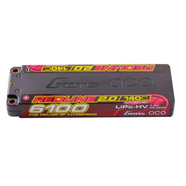 Batterie Lipo 2S  6100mAh 7.6V 140 C REDLINE 2.0 SERIES - GEA61002S14D5