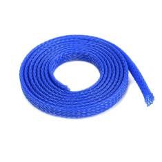 Manchon de protection pour câbles - Tressé - 10mm - Bleu - 1m