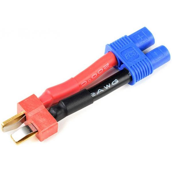 Adaptateur Deans femelle <=> EC-3 Male - 12AWG (2.05mm diam - 3.31mm2 sect) Câble silicone - GF-1301-100