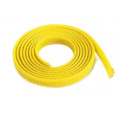 Manchon de protection pour câbles - Tressé - 8mm - Jaune - 1m