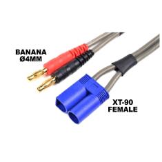 Cordon de chargePro Banana 4mm - EC-5 Female - 40 cm - Cable Plat Silicone 14AWG (1.62mm diam - 2.08
