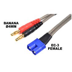 Cordon de chargePro Banana 4mm - EC-3 Female - 40 cm - Cable Plat Silicone 14AWG (1.62mm diam - 2.08