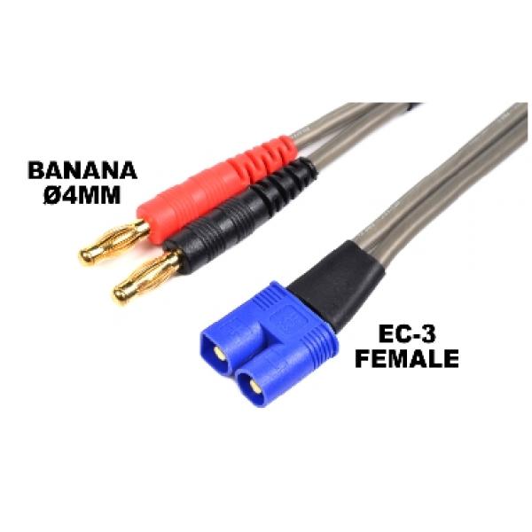 Cordon de chargePro Banana 4mm - EC-3 Female - 40 cm - Cable Plat Silicone 14AWG (1.62mm diam - 2.08 - GF-1207-015
