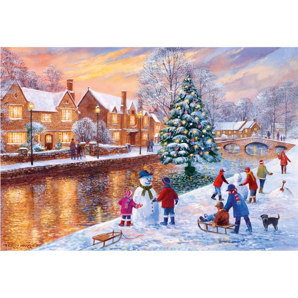 500 pieces puzzle: Christmas in Bourton - Gibsons-G3088