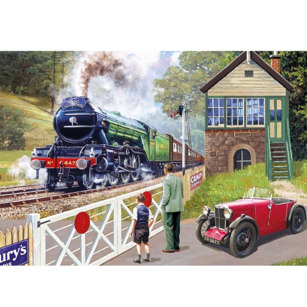 500 pieces puzzle: Kevin Walsh: Stop at the level crossing - Gibsons-G3097