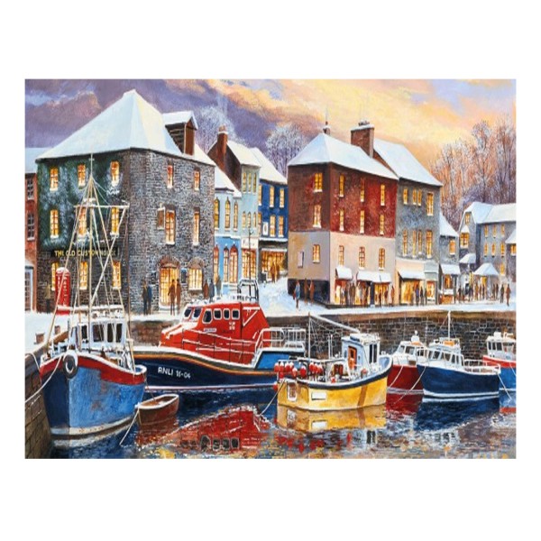 636 pieces puzzle: Terry Harrison - Padstow in winter - Gibsons-G4039