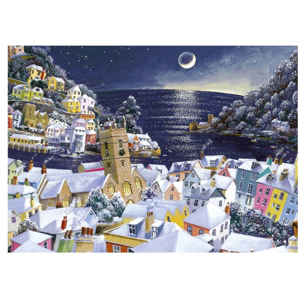 Puzzle 1000 pièces : John Gillo - Clair de lune à noël sur Dartmouth - Gibsons-G6198