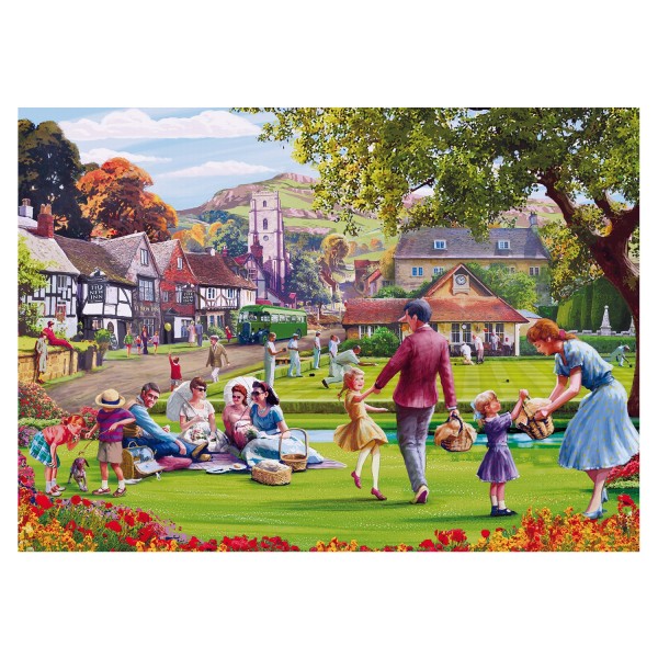 Puzzle 1000 pièces : Mat Edwards : Pique-nique dans l'herbe - Gibsons-G6194