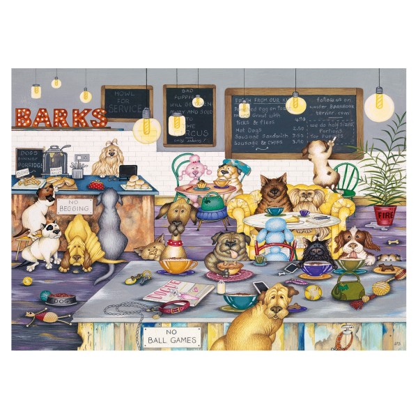 Puzzle 250 pièces XL : Linda Jane Smith : Les chiens au café - Gibsons-G2706