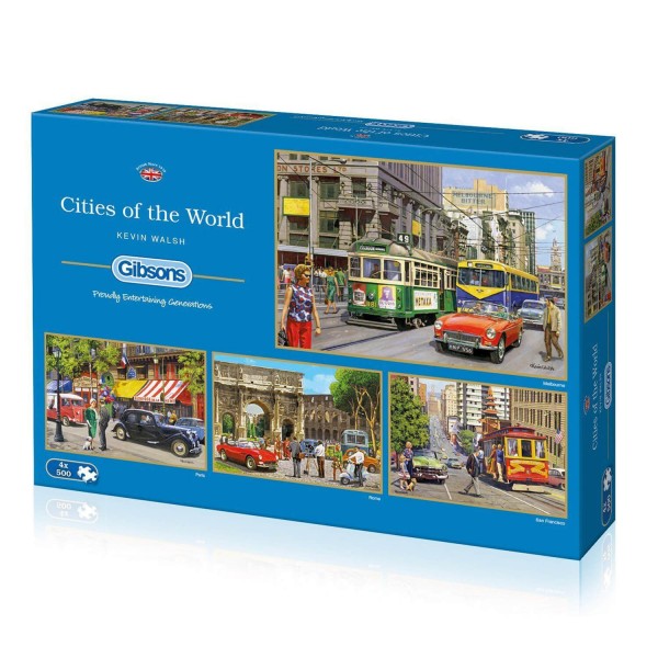 Puzzle de 4 x 500 piezas: Ciudades del mundo - Gibsons-G5044