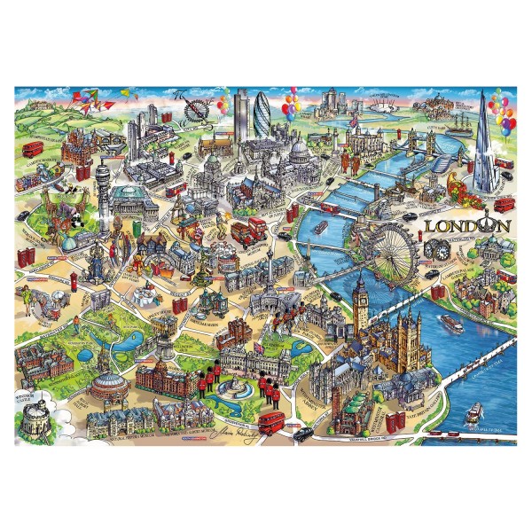 Puzzle de 500 piezas: Mapa de Londres - Gibsons-G3402