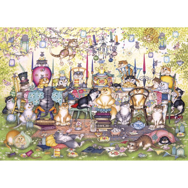 Puzzle 250 pièces XXL : Thé entre chats, Linda Jane Smith - Gibsons-G2717
