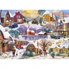 Puzzle 1000 pièces : Chalets d'hiver
