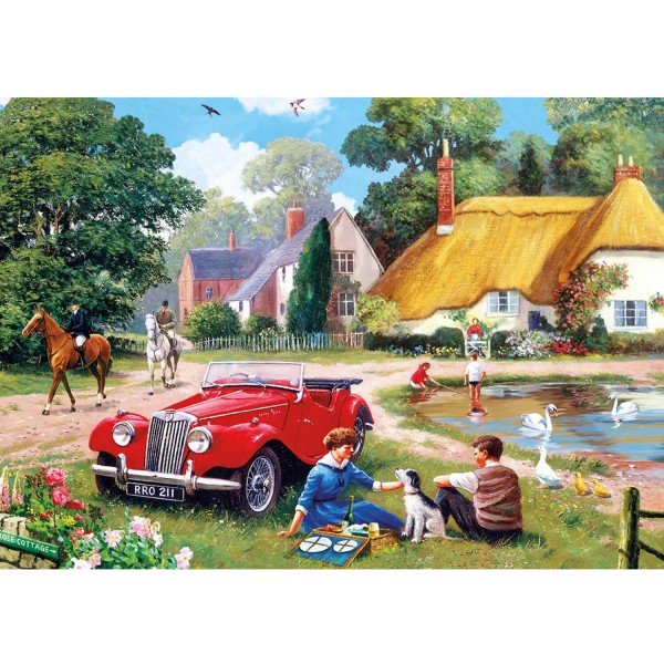 Puzzle 2 x 500 pieces: Pond and gas station - Gisbons-G5050