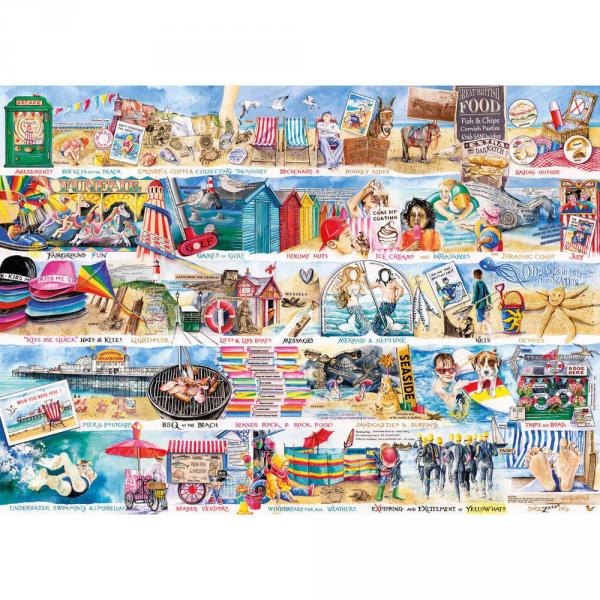 1000 piece puzzle : Deckchairs and Donkeys - Gibsons-G7117