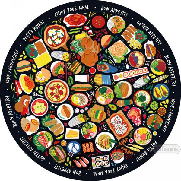 500 piece circular puzzle : World Food - Gibsons-G3703