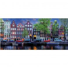 Puzzle 636 pièces panoramique : Amsterdam