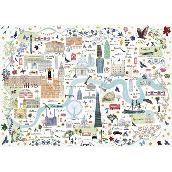 1000 piece puzzle : Map of London - Gibsons-G6606