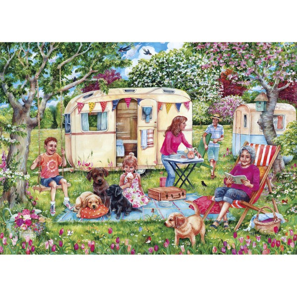 1000 pieces jigsaw puzzle: escape in a caravan - Gibsons-G6271
