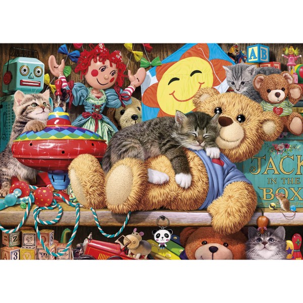 1000 pieces puzzle: Nap on the teddy bear - Gisbons-G6281