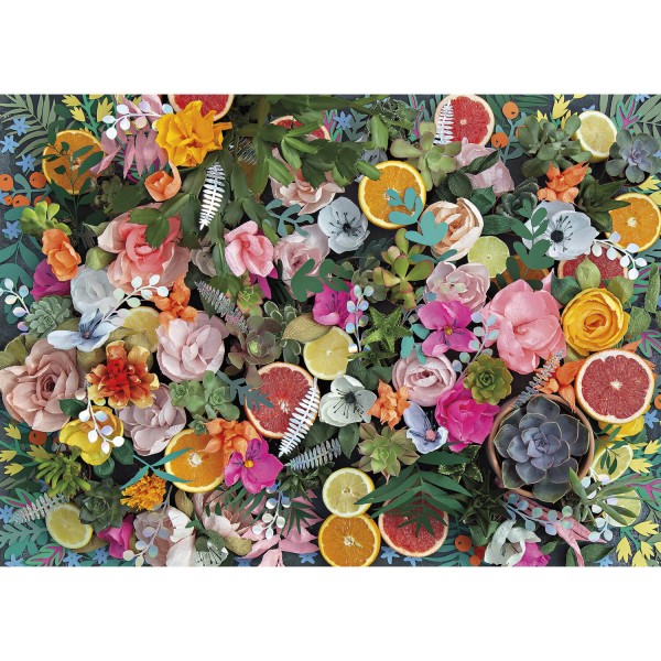 1000 pieces puzzle: paper flowers - Gisbons-G6600