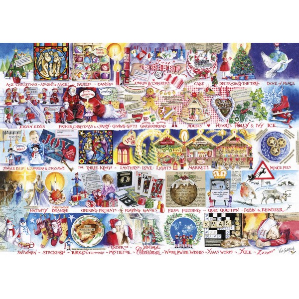 Puzzle de 1000 piezas: alfabeto navideño - Gisbons-G7104