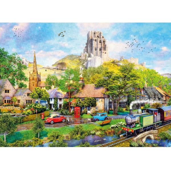 1000 piece puzzle : Below Corfe Castle   - Gibsons-G6394