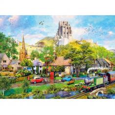 1000 Teile Puzzle : Unterhalb von Corfe Castle