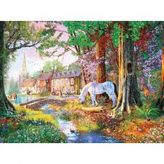 1000 Teile Puzzle : New-Forest-Ponys