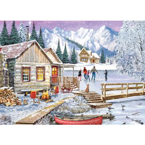 1000 piece puzzle : Winter at the Cabin   - Gibsons-G6382