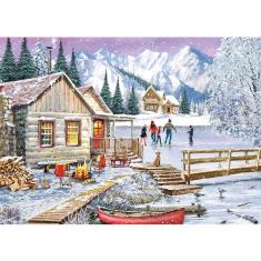 Puzzle 1000 pièces : L'hiver à la cabane