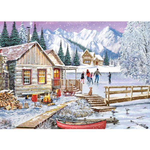 Puzzle de 1000 piezas : Invierno en la cabaña - Gibsons-G6382