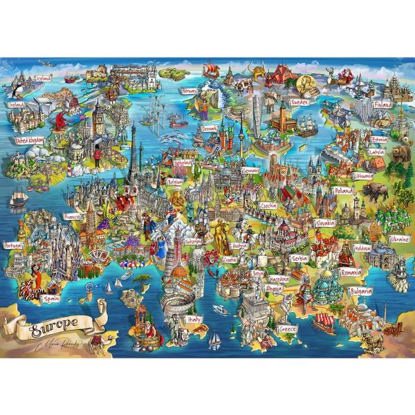 Puzzle 1000 pièces : À la découverte de l'Europe - Gibsons-G7130