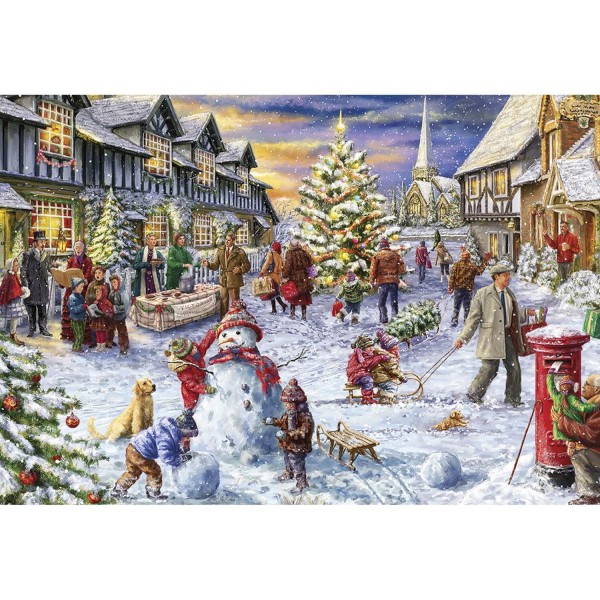 500 Teile Puzzle: Ein schneebedecktes Weihnachtsfest, Marcello Corti - Gibsons-G3409