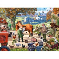 500 Teile Puzzle : Hufschmied auf dem Bauernhof
