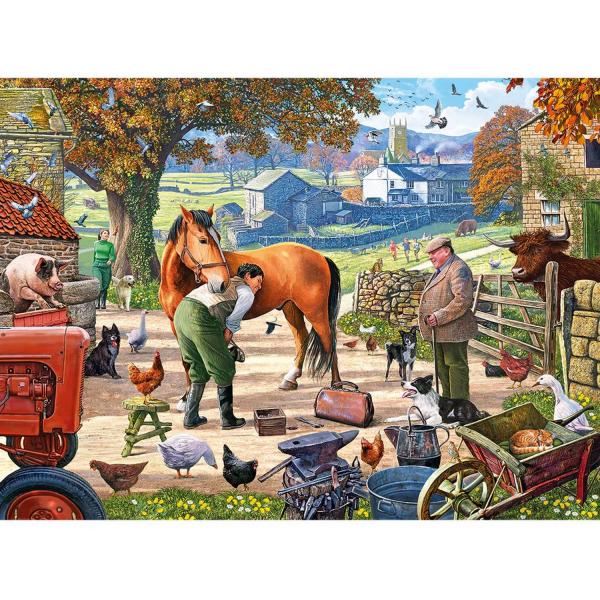 500 Teile Puzzle : Hufschmied auf dem Bauernhof - Gibsons-G3154