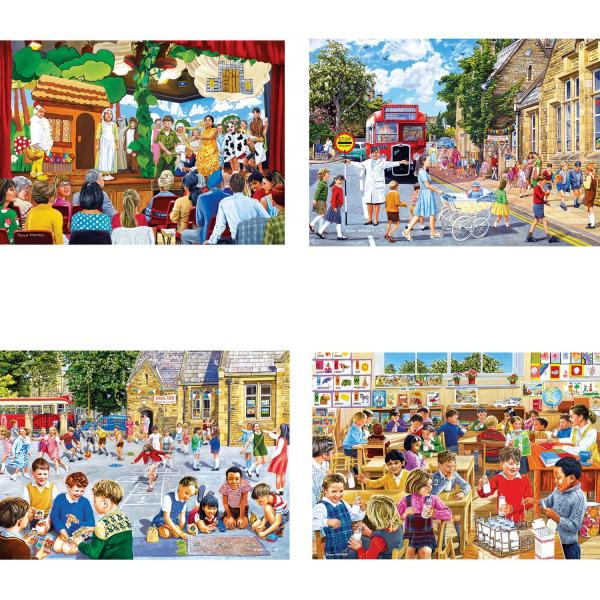 4 x 500 piece puzzle : School Days   - Gibsons-G5063