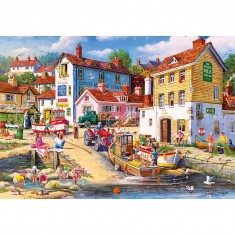 2000 pieces Jigsaw Puzzle: Small Village by the Water, Derek Roberts