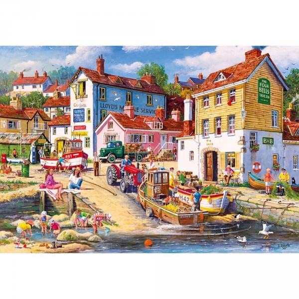 2000 pieces Jigsaw Puzzle: Small Village by the Water, Derek Roberts - Gibsons-G8015