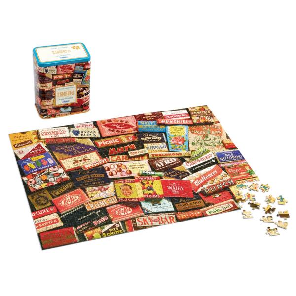 Puzzle de 500 piezas: Caja de regalo: Dulces recuerdos de los años 50 - Gibsons-G3830