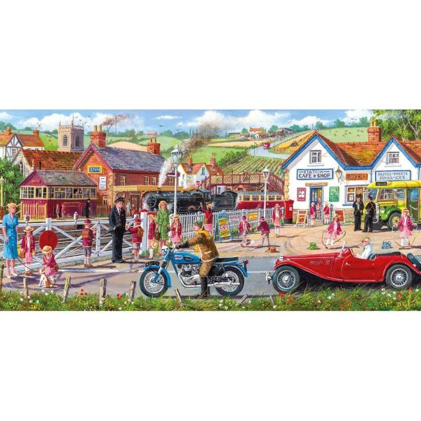Panoramic puzzle 636 pieces : Railroad Crossing - Gibsons-G4046