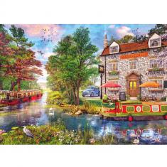 Puzzle 1000 pièces : Auberge au bord de la rivière