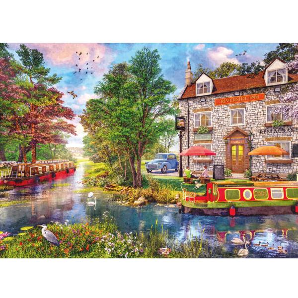 Puzzle 1000 pièces : Auberge au bord de la rivière - Gibsons-G6340
