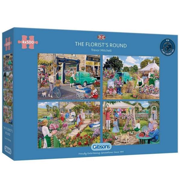 4 x 500 pieces puzzle: The florist's round - Gibsons-G5058