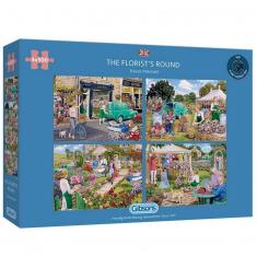 Puzzle 4 x 500 Teile: Die Tour des Floristen