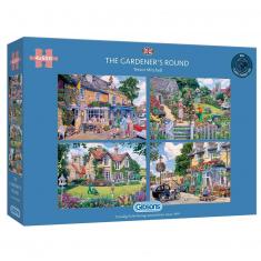 Puzzle 4x500 Teile : Die Runde des Gärtners