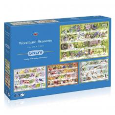 4 x 500 pieces puzzle: Woodland season